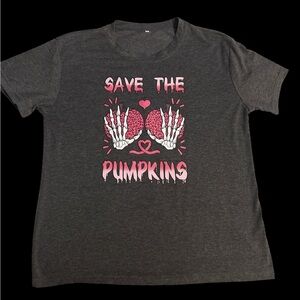 Women’s Save The Pumpkins Breast Cancer Shirt Size Large